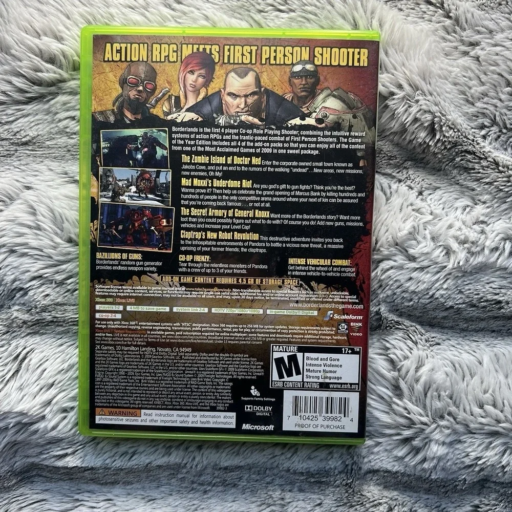 Xbox 360 Borderlands Game‎ of the Year Edition Complete Collection W/ Map Poster